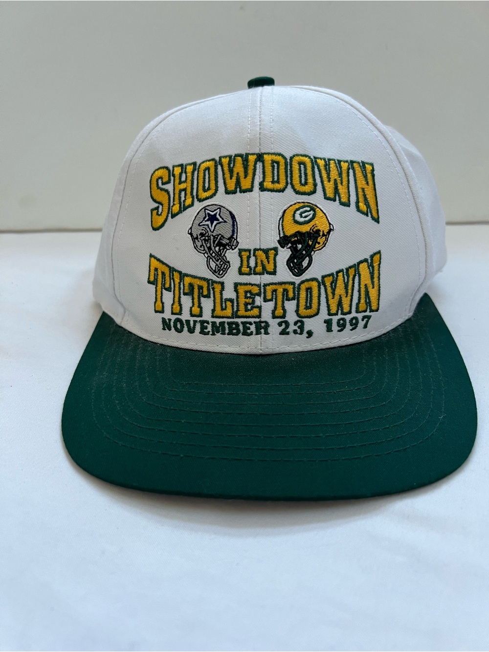 Green Bay Packers Ball Cap Snap Back Hat ShowDown In TitleTown 1997 Dallas vs GB
